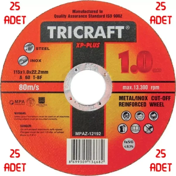 TRICRAFT INOX 115 MM 25 ADET