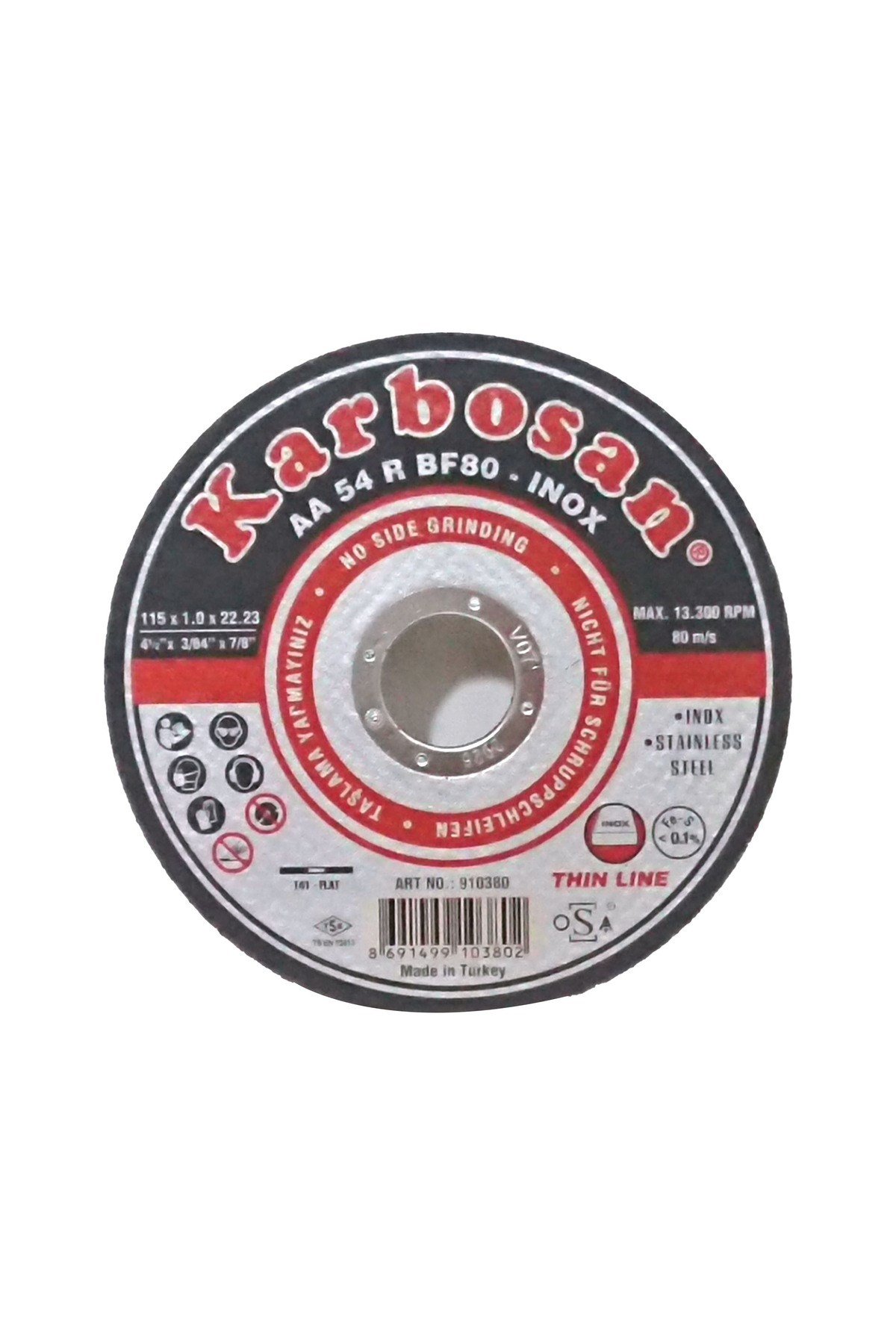 Karbosan 115x1.0x22.23 Çelik (INOX) Ince Kesme Taşı