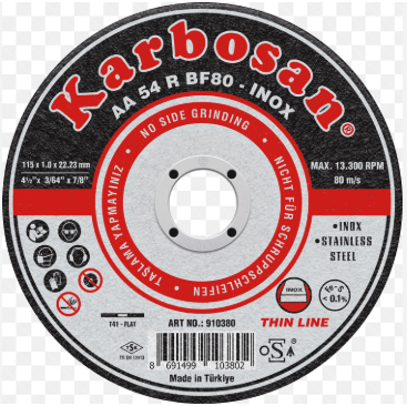 Paslanmaz Çelik (INOX) Kesme Diski Aa 54 R Bf80 115x1.0x22.23